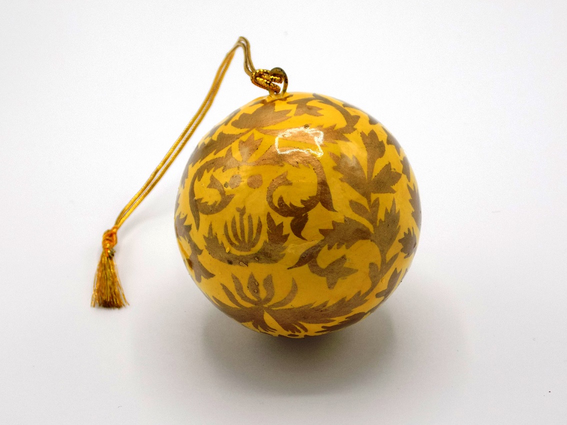 St Paul's Cathedral Fair Trade Kashmir Yellow Bauble